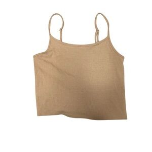American Eagle Beige Ribbed Tank Top
